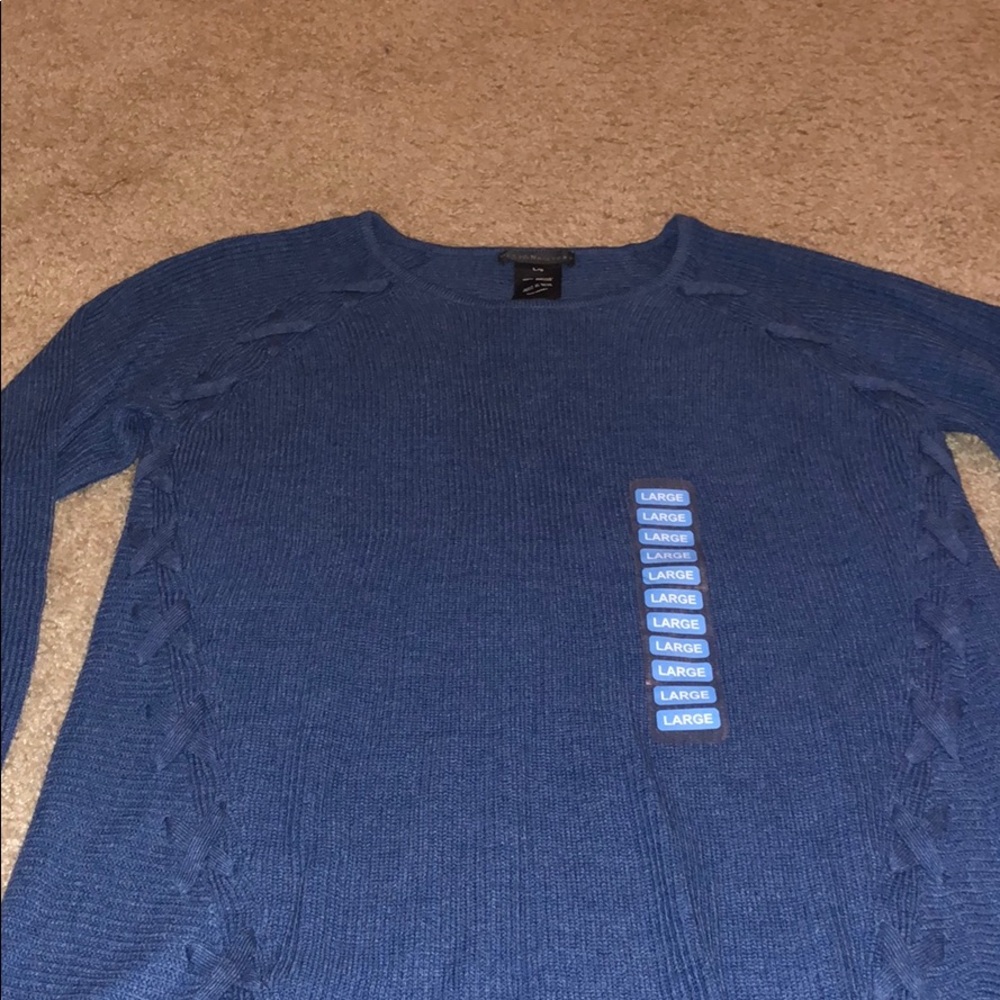 Blue knit sweater